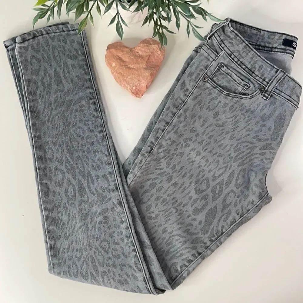 S.O.N.G. Leopard print jeans.  Size 5.